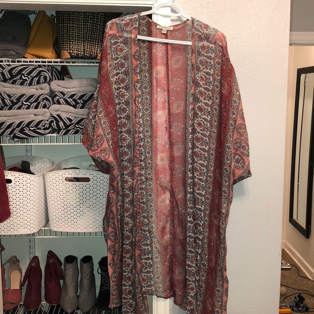 Patterned long kimono